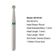 Diamond Dental Burs 856 379 801 FG Round End Taper Football Barrel Pear Flame