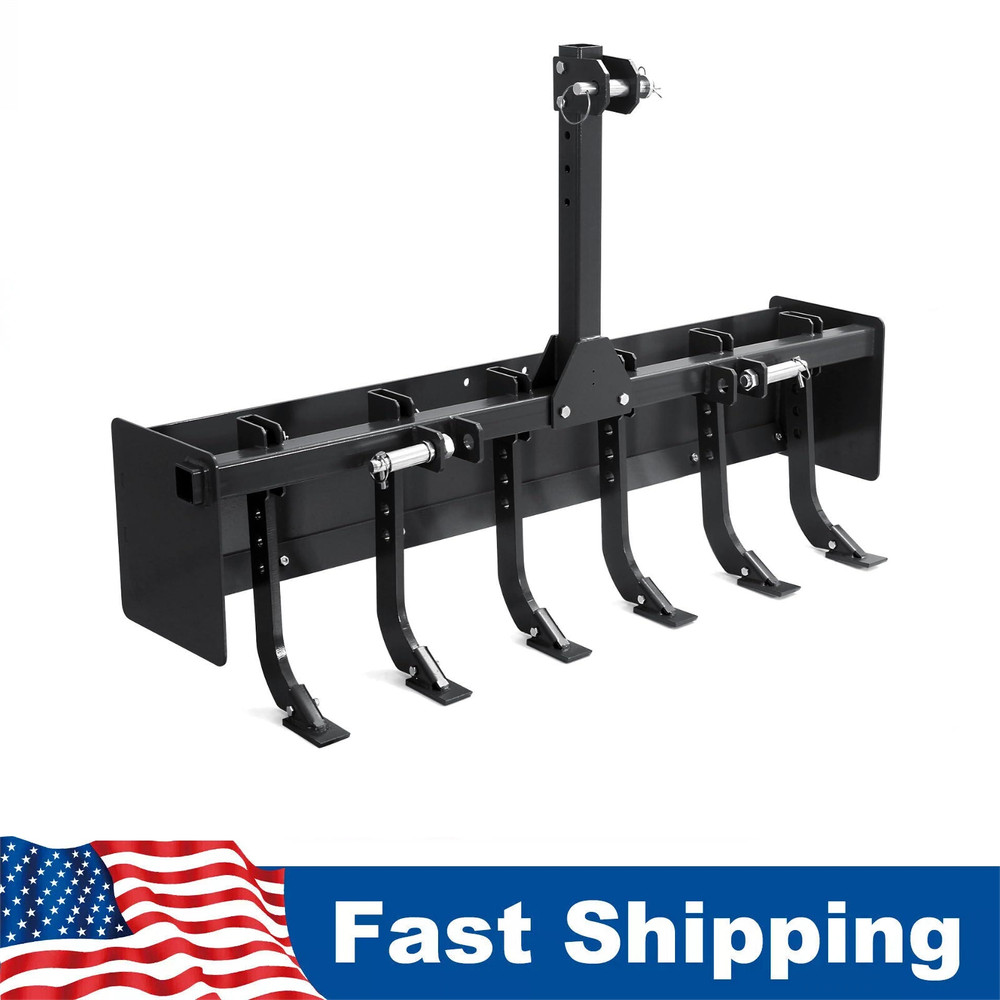 💎55″ Tow Behind Box Scraper Box Blade 3-Point Quick Hitch For Cat 0 Cat 1 Tract