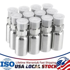 12-Pack 3/8″ Hose x 3/8″ NPTF Male Pipe Thread Hydraulic Hose End Crimp Fitting