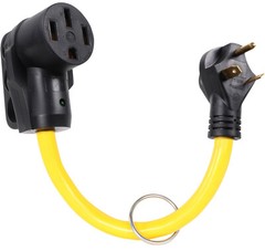 OPEN BOX – RV 30Amp Male To 50Amp Female Power Cord Plug Adapter 30M/50F Cable
