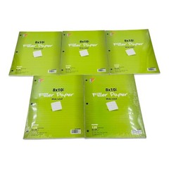 5 Packs Loose Leaf Filler Paper 3 Hole Punch 8 x 10.5 Wide Rule 120 Sheets/Pack