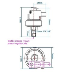 1/4 Adjustable Vacuum Negative Air Pressure Switch Vacuum Pressure Switch