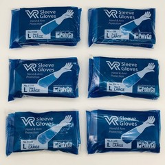 PolyCo 41550 Sleeve Gloves Large 11 Mil Disposable Nitrile Polyolefin 6 Pairs