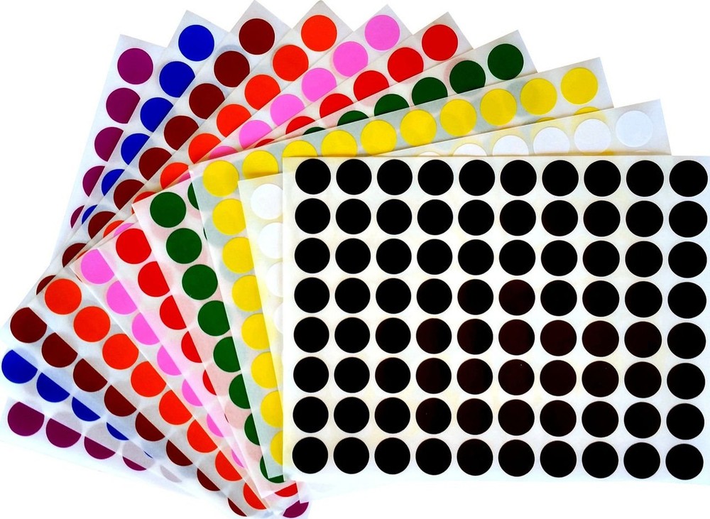 Royal Green Color Coding Labels in 10 Assorted Colors, Small Circle Labels St…