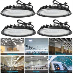 200W Shop Lights Bay Lighting UFO LED High Bay Light with US Plug & Hanging Hook