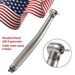 10pcs Dental Fiber Optic LED E-generator High Speed Handpiece 3 Spray 4 Hole st