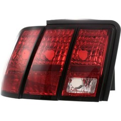 Tail Light Assembly Pair Red Clear Lens Mustang 1999-2004 Without Bulb Rear