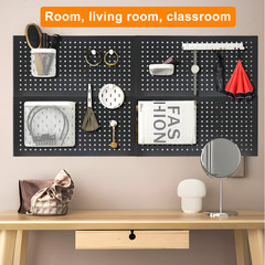 4 Pack Metal Pegboard Panels 24″ x 12″ Heavy Duty Steel Pegboard Wall Organizer