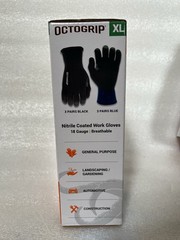 Octogrip Nitrile Coated Work Gloves Extra Large 18 Gauge Breathable 6 Pairs