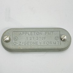 Qty 5 Appleton O-Z Gedney 370F 1” Conduit Body Covers FM7 Form 7 ~New Surplus~
