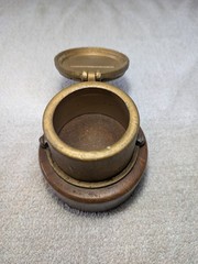 Antique Brass Neptune Meter Co. Trident Water Meter NEW YORK On Wood Base