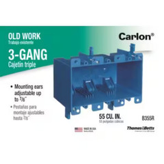 Carlon 3-Gang 55 cu. in. PVC Old Work Electrical Switch & Outlet Box – Durable