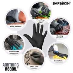 Disposable Nitrile Gloves Ultralight 2.0 Mil Black Large 100 Count Powder Free