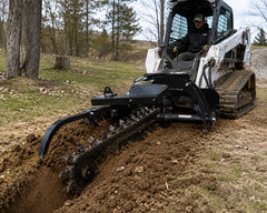 Mini Track Loader Trencher Attachment Adjustable Depth Control Universal Mount