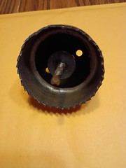 BI-METAL HOLE SAW 2-1/4” 57MM Made In USA Vintage Threaded Nut Top
