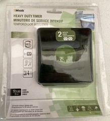 Woods 50012 Outdoor 24-Hour Heavy Duty Mechanical Timer w/ 2-Outlet
