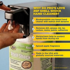 Cleaner Industrial 1 Gallon Pack of 4 Biodegradable Zep Shell Shock Hand Case