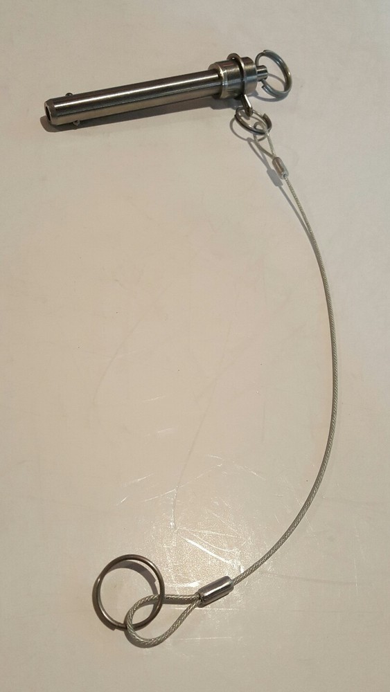 Stainless Steel Quick Release 1/2″ diameter Push/Pull Hitch Pin with Lanyard