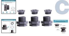 Secure and Easy-to-Install 3/4 Inch PVC Bulkhead Adapters Set of 3 with Plugs