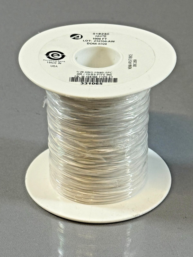 Alpha Wire 518230 Silver-Coated Copper Hook Up Wire MIL-W-M16878/6, 1000FT Spool