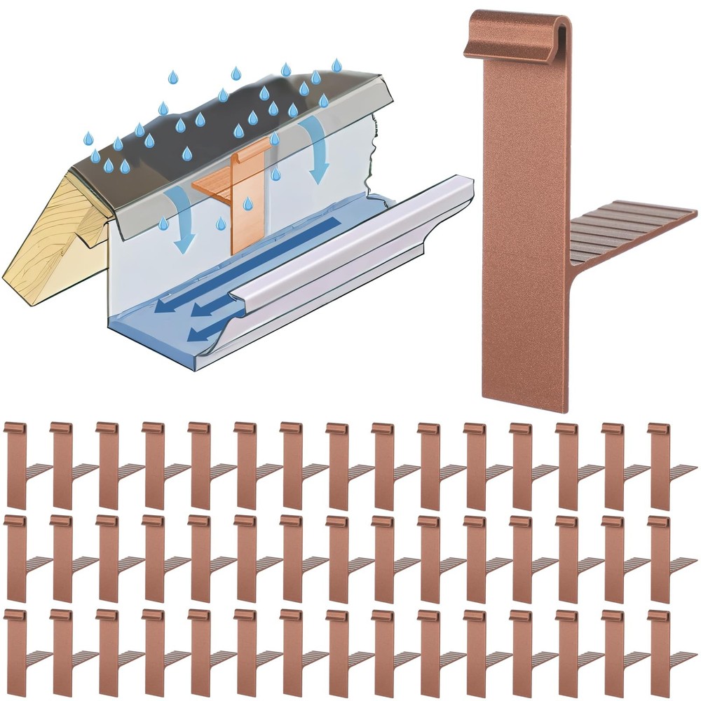 Blulu 50pcs 5 Inches Aluminum Gutter Wedges for 5 Inch K Style T, Dark Brown