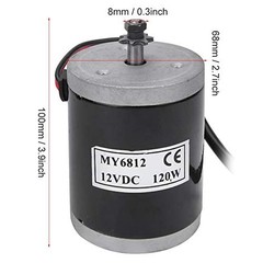 Brushed Motor, MY6812 12V 120W High Speed Small Brush Motor with Belt Pulley …