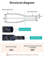 Blue Camo Tubing Heat Shrink for Fishing Rods and Cork Grip Repair φ40mm, L1….