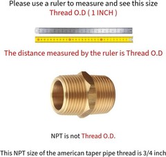 3/4 Inch NPT Brass Nipple Male Pipe Fitting Adapter, Hex Nipple, 3/4 inch x 3…