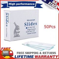 50Pcs Microscope Slides Concave Single concave Glass Slide Single Depression USA