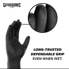 Gloveworks BLK Nitrile Gloves 5 Mil XXL 1 case, 10 boxes of 100, 1000 count