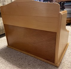 Wood Desk Top Organizer Wood Folder Paper Holder Two drawers. 15.5” W x 10.75 D