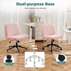 OLIXIS Criss Cross Chair with Wheels Wide Cross Legged Office Desk Vanity Cha…