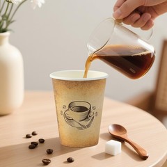Clawsoff 300-Pack 12oz Disposable Coffee Cups – Retro, Leak-Proof, Hot/Cold