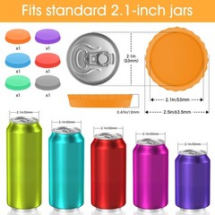 6 PCS Silicone Soda Can Lids,6 Color BPA-Free Reusable Silicone Can Covers, C…