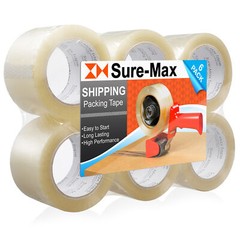 6 Rolls 3″ Extra-Wide Clear Shipping Packing Moving Tape 110 yard/330′ ea – 2mil
