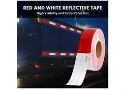 2in x 160ft Reflective Tape Red White DOT C2 Safety Trailer Truck Tape