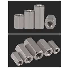 Full Thread Hex Coupling Nuts Sleeve for M5 to M24 Thread Rod Stud A2 Stainless
