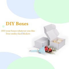 9x6x4 Inches Shipping Boxes Pack of 25, White Corrugated Cardboard Box for Maili