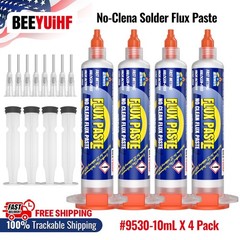 BEEYUIHF RMA No Clean ROSIN Soldering Flux Paste for Electrical 4PCS x 10mL