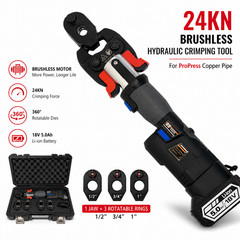 M12 24KN Cordless ProPress Tool Kit, 360° Rotating Jaws, 1/2″ 3/4″ 1″