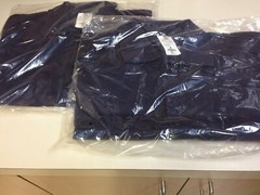 Lot of 2 Stanco Safety Flame Resistant Welding Jackets XL Navy Blue Cotton