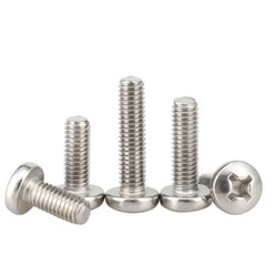 M2/M2.5/M3/M3.5/M4/M5 304 Stainless Steel Phillips Cross Pan Head Machine Screws