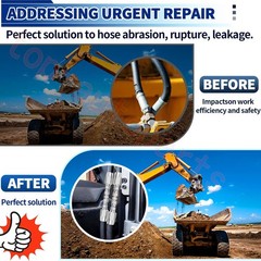 2x Hydraulic Hose Repair Kits – 1/4 ID 2-Wire Hose Reusable Field Repair Fitting