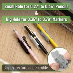 Koala Pencil Clip, 6 Pack, Silicone Pen Holder, Wall Desk, Assorted