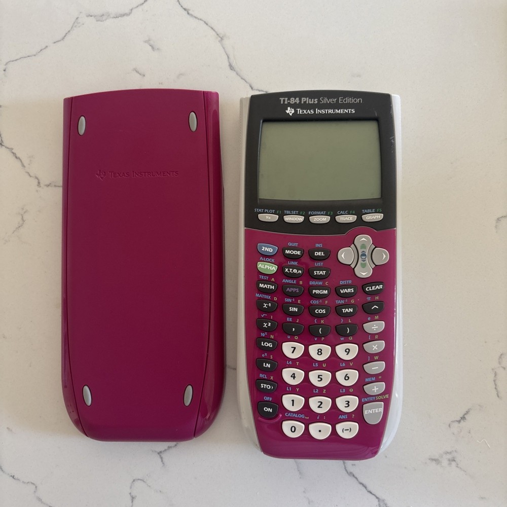 Texas Instruments Pink TI-84 Plus Silver Edition Graphing Calculator Cover,READ