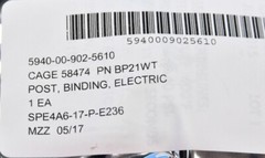 Superior Electric BP21WT White 15A 1000V 5 Way Binding Post Gold Plated Brass