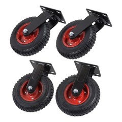 4 Pack Heavy Duty Swivel Caster Wheels 8 Inch 2 Swivel And 2 Fixed 2070Lbs