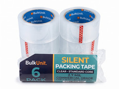 6 Rolls NO NOISE Silent Packing Tape 2″x55yd 2.7 Mil Heavy Duty Quiet Clear