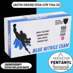 6 Mil 2XL Blue Nitrile Gloves, 1000 Pcs, Disposable, Latex Free, Medical Grade