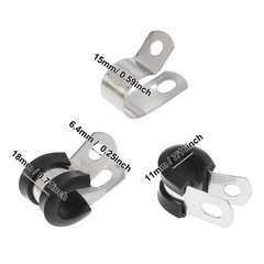 10pcs 11mm 7/16 Inch R Shape Automotive 304 Stainless Steel Cable Clamp Fastener